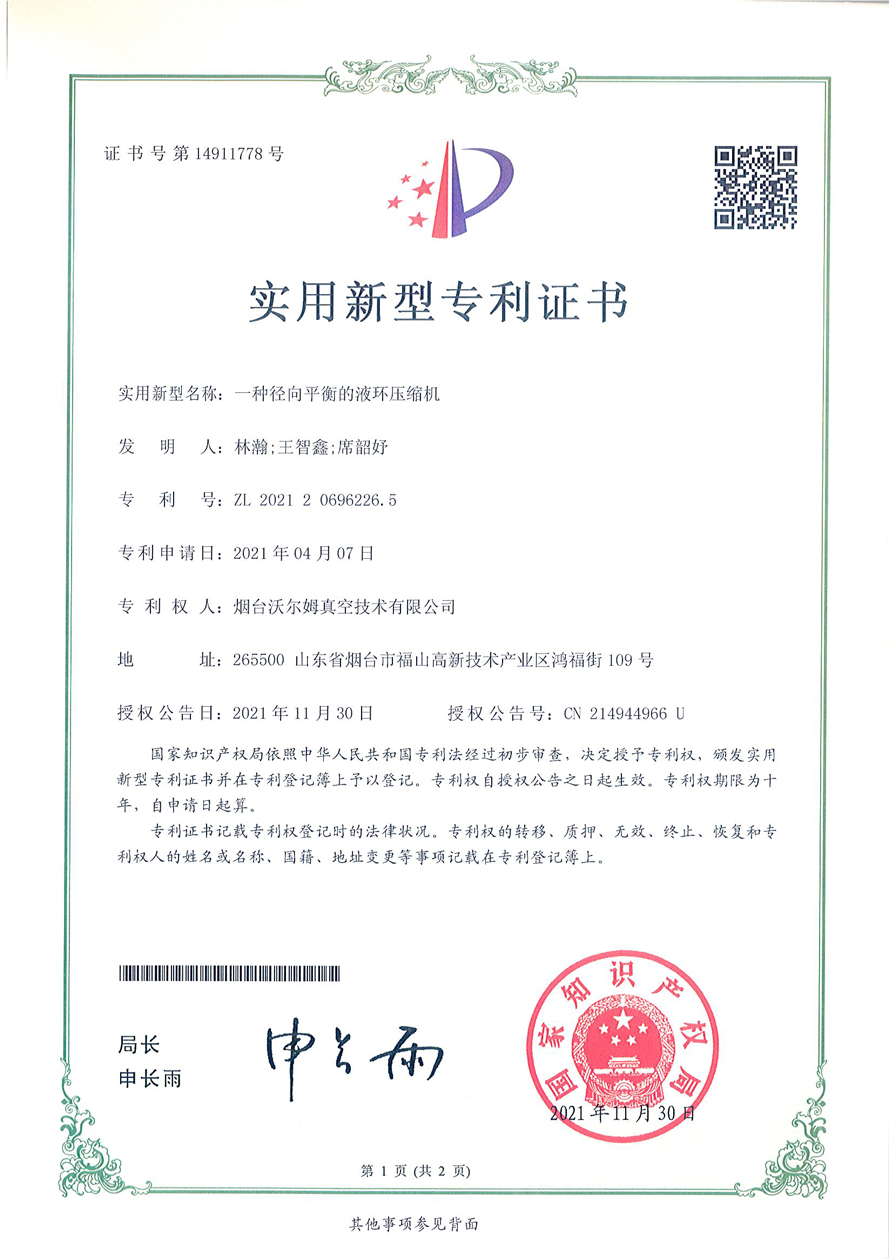 一種徑向平衡的液環(huán)壓縮機